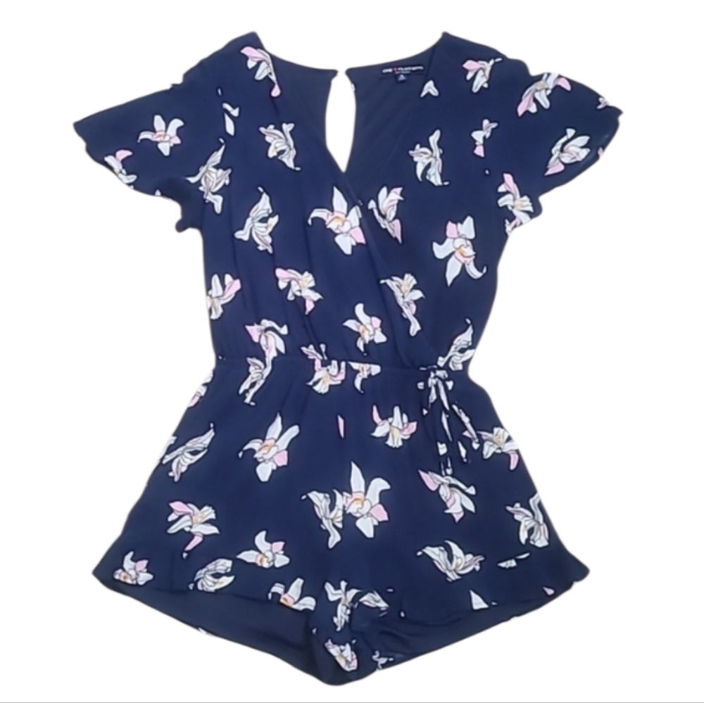 One Clothing Los Angeles Navy Floral Romper